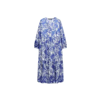 ZARA Long-Sleeved Dresses Women's Blue
