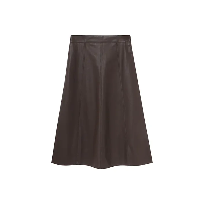 HAPG Leather Long Skirts Women's-3
