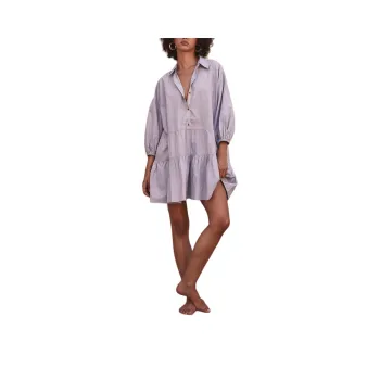 FREE PEOPLE Misha Mini Dress Long-Sleeved Dresses Women's Grey Dawn/Lei Ming Grey