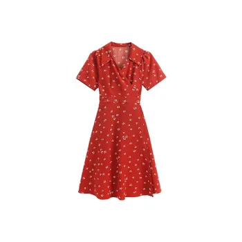 ETSE Short Sleeved Dresses Women's Red