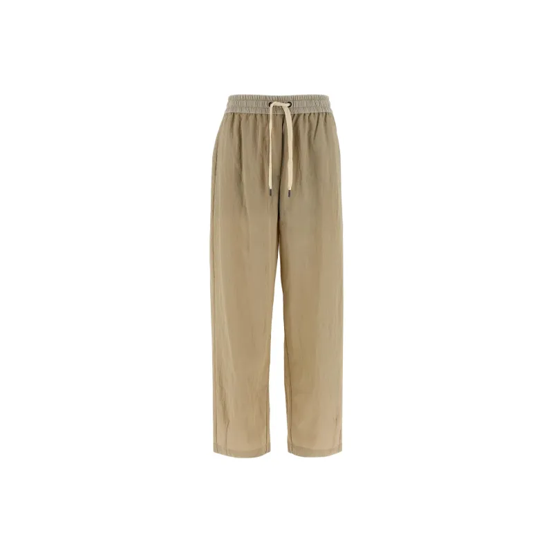 Brunello Cucinelli SS25 Casual Pants Women's Beige-0