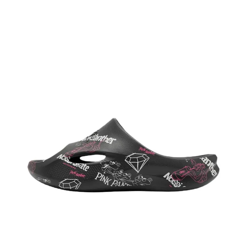 PINK PANTHER x QIAODAN Slip Resistant Abrasion Resistant Slide Slippers Men's Black Gray-0