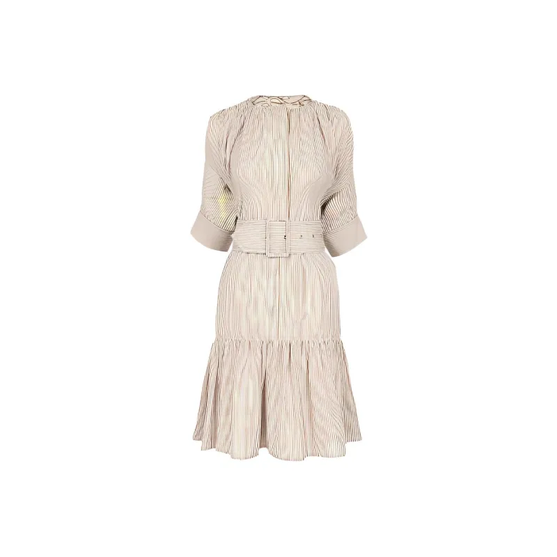 Chloe Short Sleeved Dress Women's Beige-0