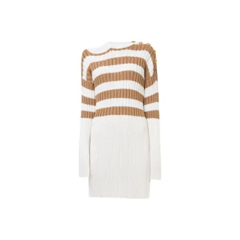 BALMAIN Striped knit Sweater Dress