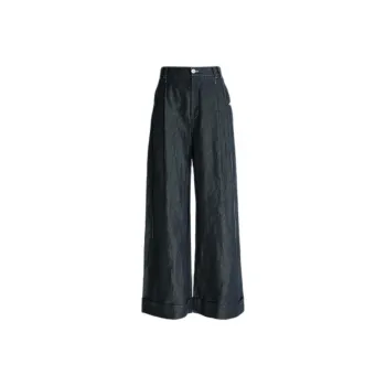 YOEYYOU SS24 Casual Pants Women's Denim Blue
