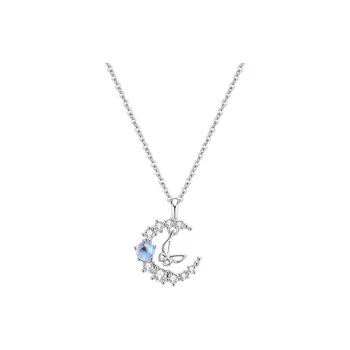 Regalrose 925 Sterling Silver Companion Moon Butterfly Necklace Women's