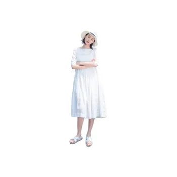 ZIMO Short Sleeved Dresses Women's White