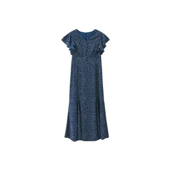 SLY Short Sleeved Dress Women's Mixed Marine Blue