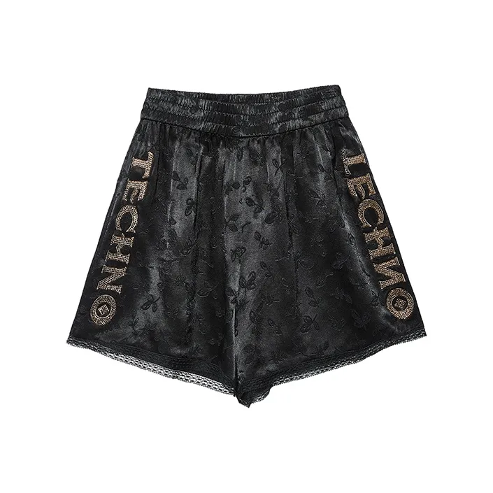 TCH Casual Shorts Women's Black Base Gold Logo-0