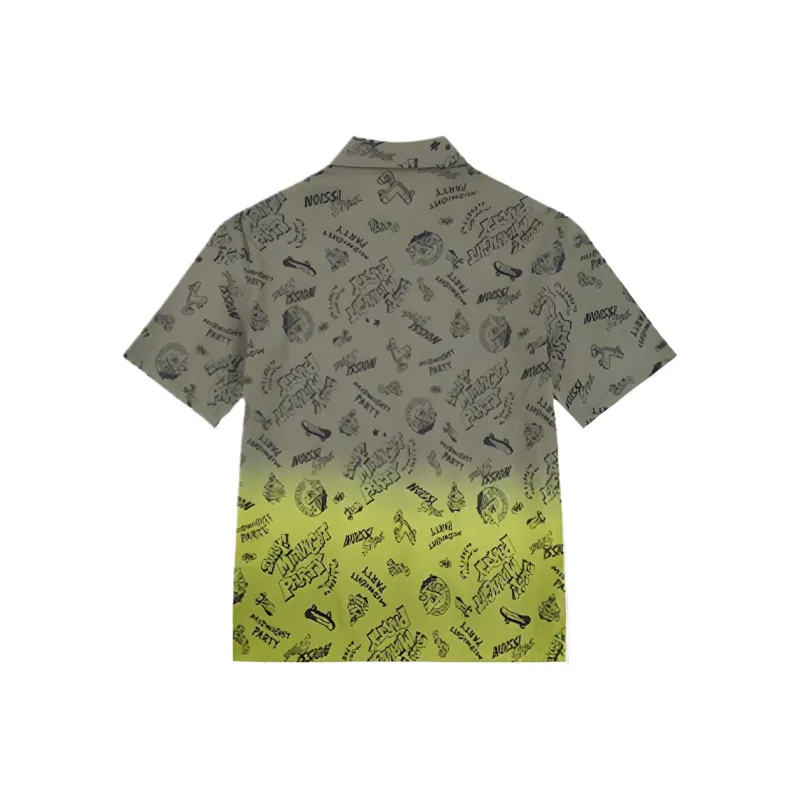 QIAODAN Sports Life Collection Shirt Men's Taupe With Green Citron Gradient Base/Black Letter Print-1