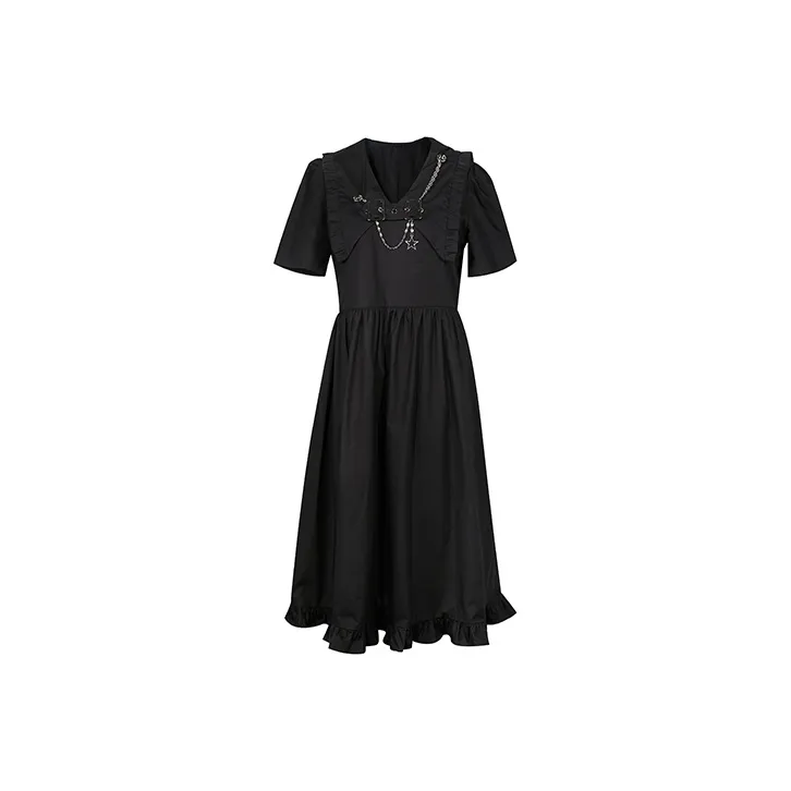 3COLOUR A-Line Skirt Dress Black-0