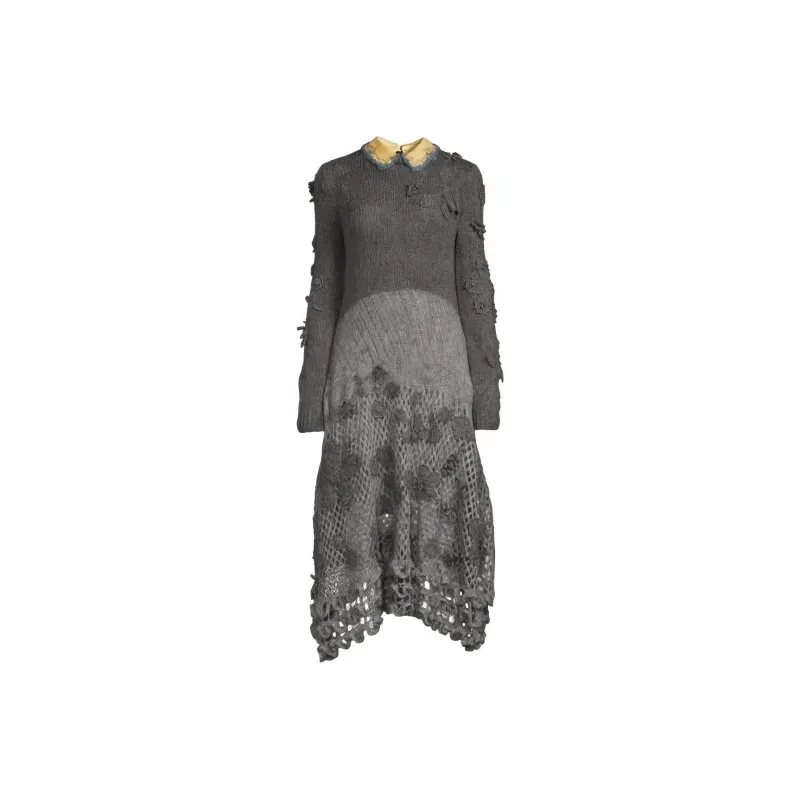 Valentino Long Sleeved Dress Women's Gray-0