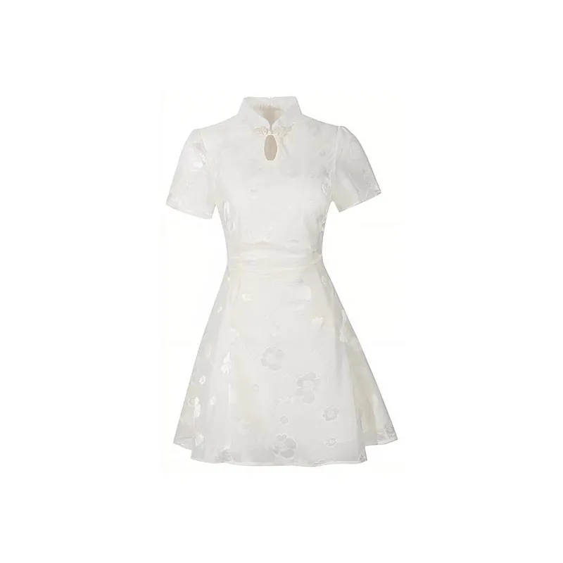 JOSR Short Sleeved Dresses Women's White-0