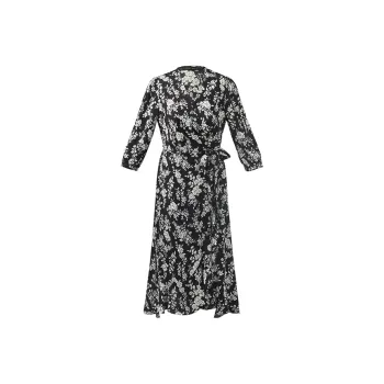 GOELIA Long Sleeved Dress Women's Black Base Ecru