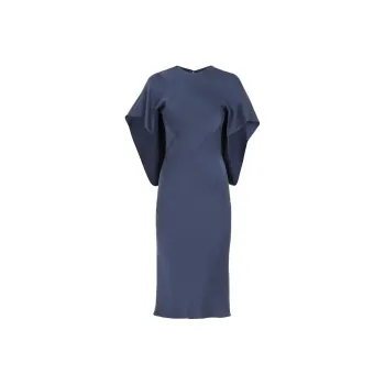 FENDI SS23 Short Sleeved Dress Women's Navy Blue