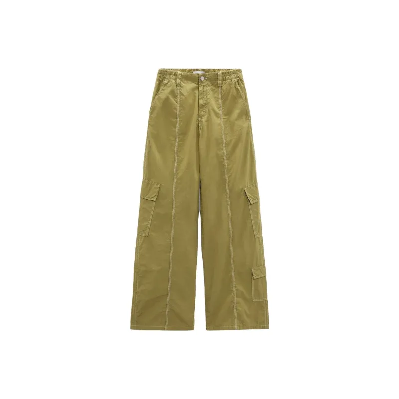 ZARA Cargo Pants Women's Olive Green-0