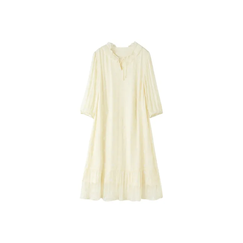 To The West Long Sleeved Dresses Women's Beige-0