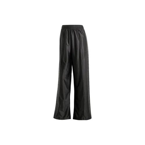 Adidas Originals Embellished 3 Stripes Track Pants Knitted Sports Pants Women's Black