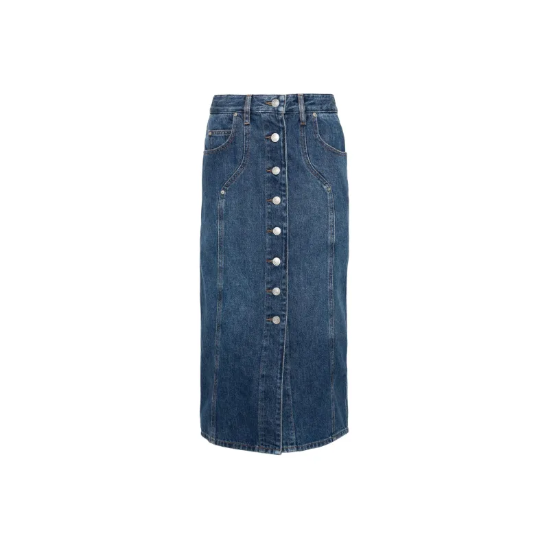 ISABEL MARANT ETOILE Vandy High Waist Buttoned Midi Skirt-0