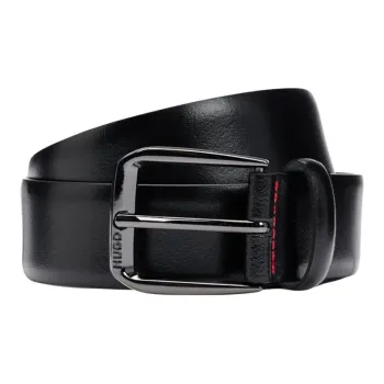 HUGO BOSS Split Cow Leather, Leather Belts Men's Black Width 3.5CM