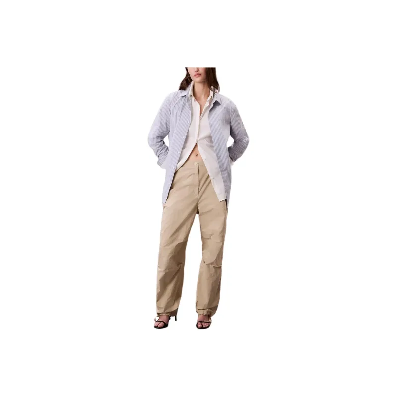 CALVIN KLEIN Casual Pants Europe Version Women's White Pepper-0