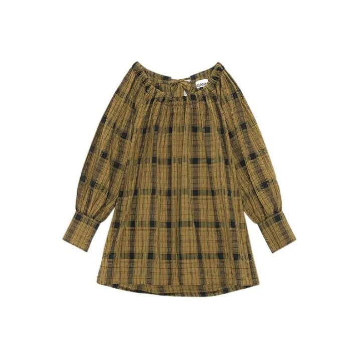 GANNI Long-Sleeved Dresses Women's Walnut-0