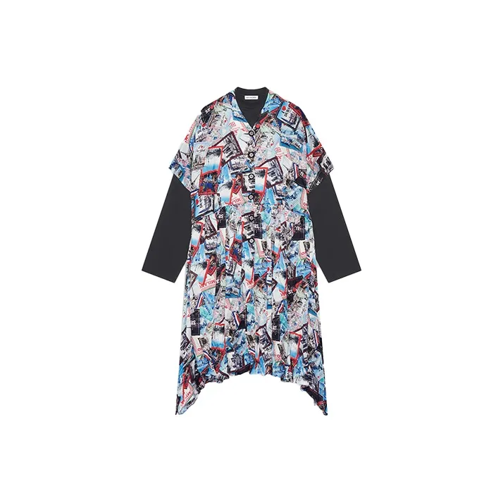 Balenciaga Long-Sleeved Dresses Women's Gray-0