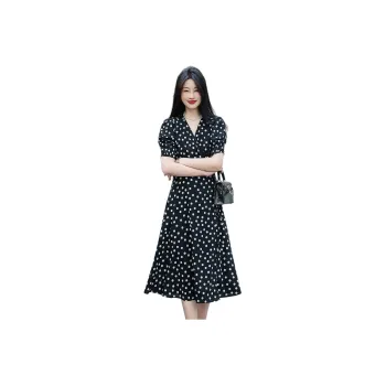 【dme】 Short-Sleeved Dresses Women's Black