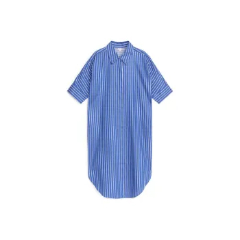 ARKET Short-Sleeved Dresses Women's Blue/White