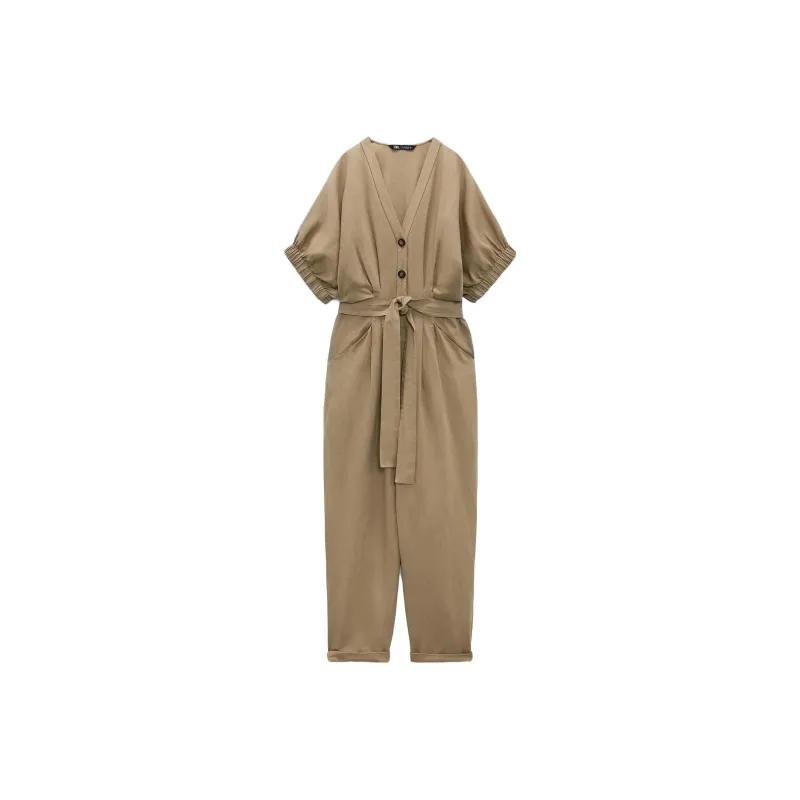 ZARA Jumpsuits Women's Beige-0