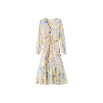 FOREVER 21 Long-Sleeved Dresses Women's Monet Oil Painting