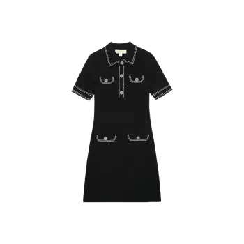 MICHAEL KORS SS23 Short Sleeved Dress Women's Black