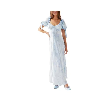 FREE PEOPLE Selkie The Poet Printed Slip Dress Short-Sleeved Dresses Women's Afternoon Light
