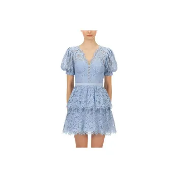 Self portrait Short Sleeved Dress Women's Blue