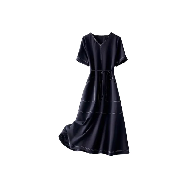 Wbwq Long Sleeved Dresses Women's Black-0