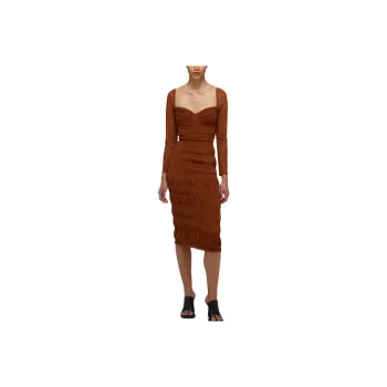 Self portrait SS22 Long Sleeved Dresses Women's Dark Brown