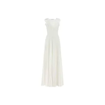 ALBERTA FERRETTI Lace Embellished Pleated Cut-Out Gown