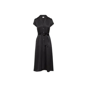 ARITZIA Wilfred Shirt Satin Dress Short-Sleeved Dresses Women's BLACK/Black