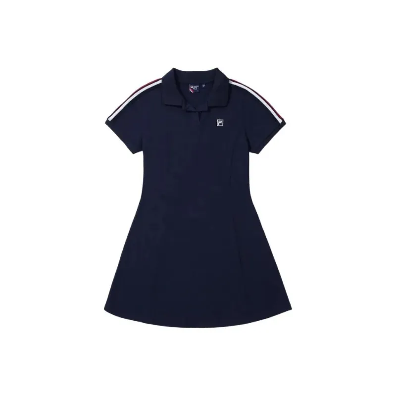 FILA Short Sleeved Dress Women's Marine Blue-0