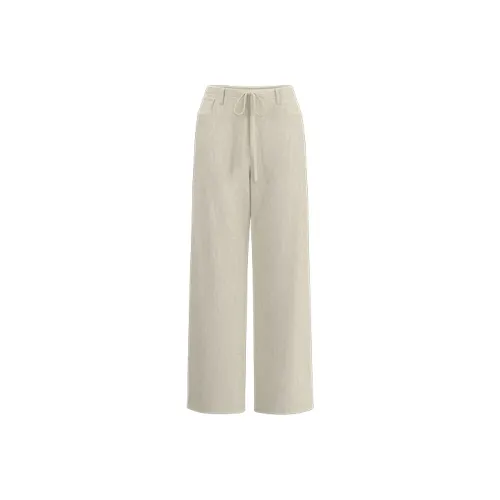 URBAN REVIVO Boho Style Casual Pants Women's Light Khaki
