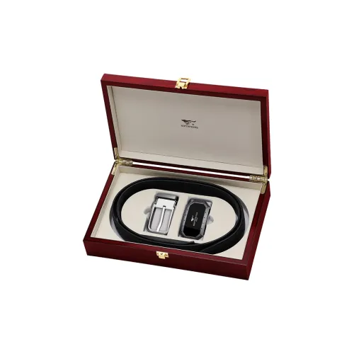 SEPTWOLVES Cow Leather Belts Men's Width 3.5CM