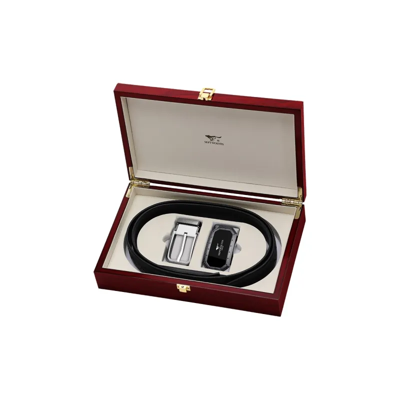 SEPTWOLVES Cow Leather Belts Men's Width 3.5CM-0