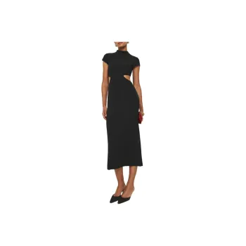 REFORMATION Evelina Dress Short-Sleeved Dresses Women's Black