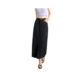 Silly Denim Long Skirt Women's Black