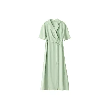 Wbwq Short Sleeved Dresses Women's Vanilla Green