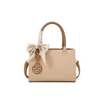 PAYOT Microfiber Synthetic Leather One Shoulder Handbag Women's Apricot & Brown
