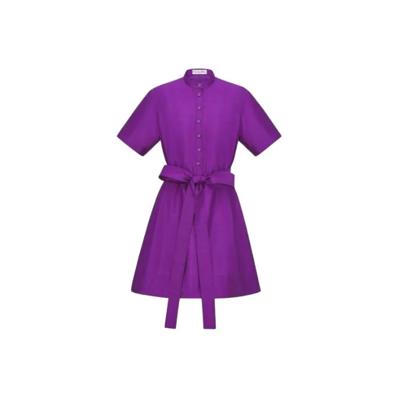 DIOR Short-Sleeved Dresses Women's Purple-0