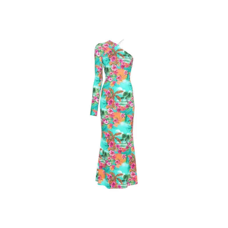 Roberto Cavalli Jungle-print One-shoulder Dress-0