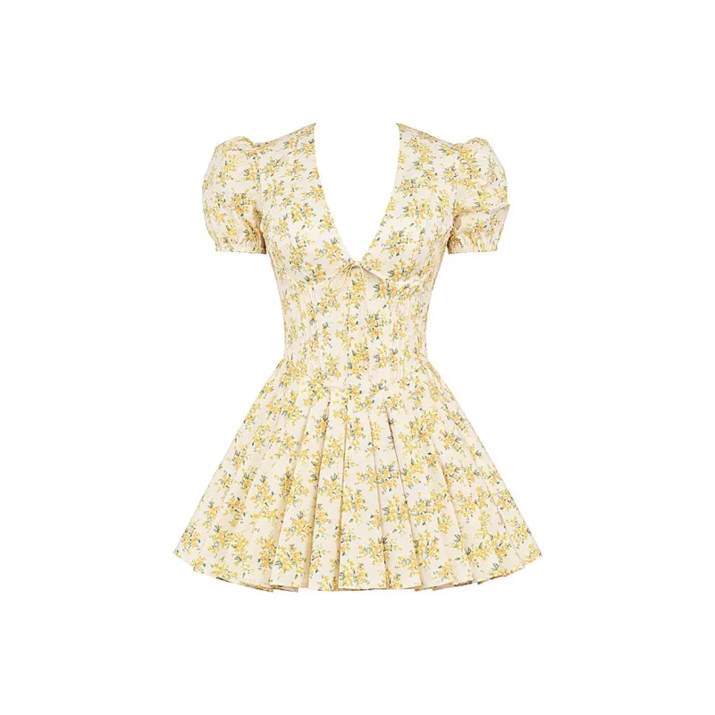 HOUSE OF CB IMANI Short Sleeved Dress Women's BUTTERCUP/Yellow-5