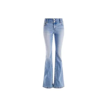 ALICE+OLIVIA Stacey Low Rise Bell Bottom Jean Jeans Women's Blue